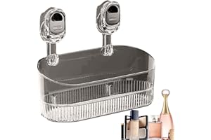 Bathroom Suction Shelf - Corrugated No-Drill Suction Cup Storage Rack, No Drill Corner Wall Shelf Bottom Drain, for Dorm Apar