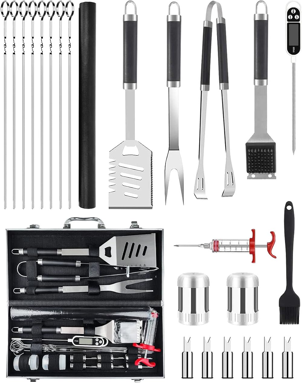 Trongle 26pc BBQ Tools Set Stainless Steel Grill Accessories Heat Resistant