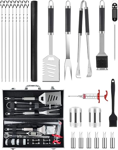 Trongle 26pc BBQ Tools Set Stainless Steel Grill Accessories Heat Resistant