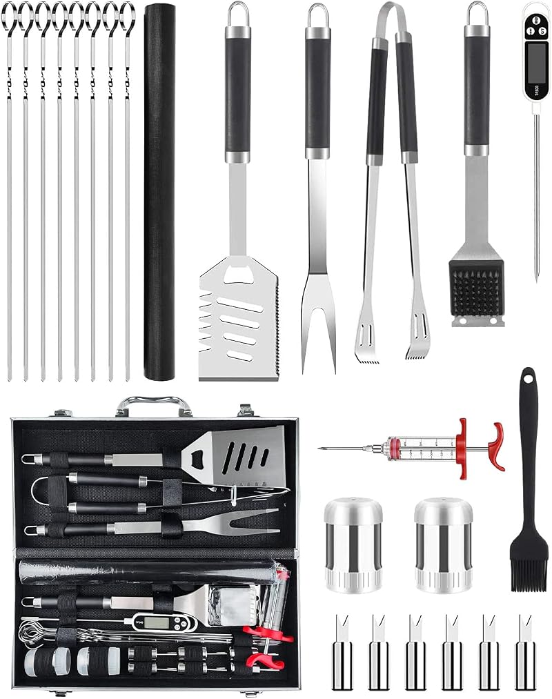 Trongle 26pc BBQ Tools Set Stainless Steel Grill Accessories Heat Resistant