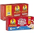 Sun-Maid Bundle Vanilla Yogurt Coated Raisins - (6 Pack) 1 oz Snack-Size Box + California Sun-Dried Raisins - (6 Pack) 1 oz Snack-Size Box