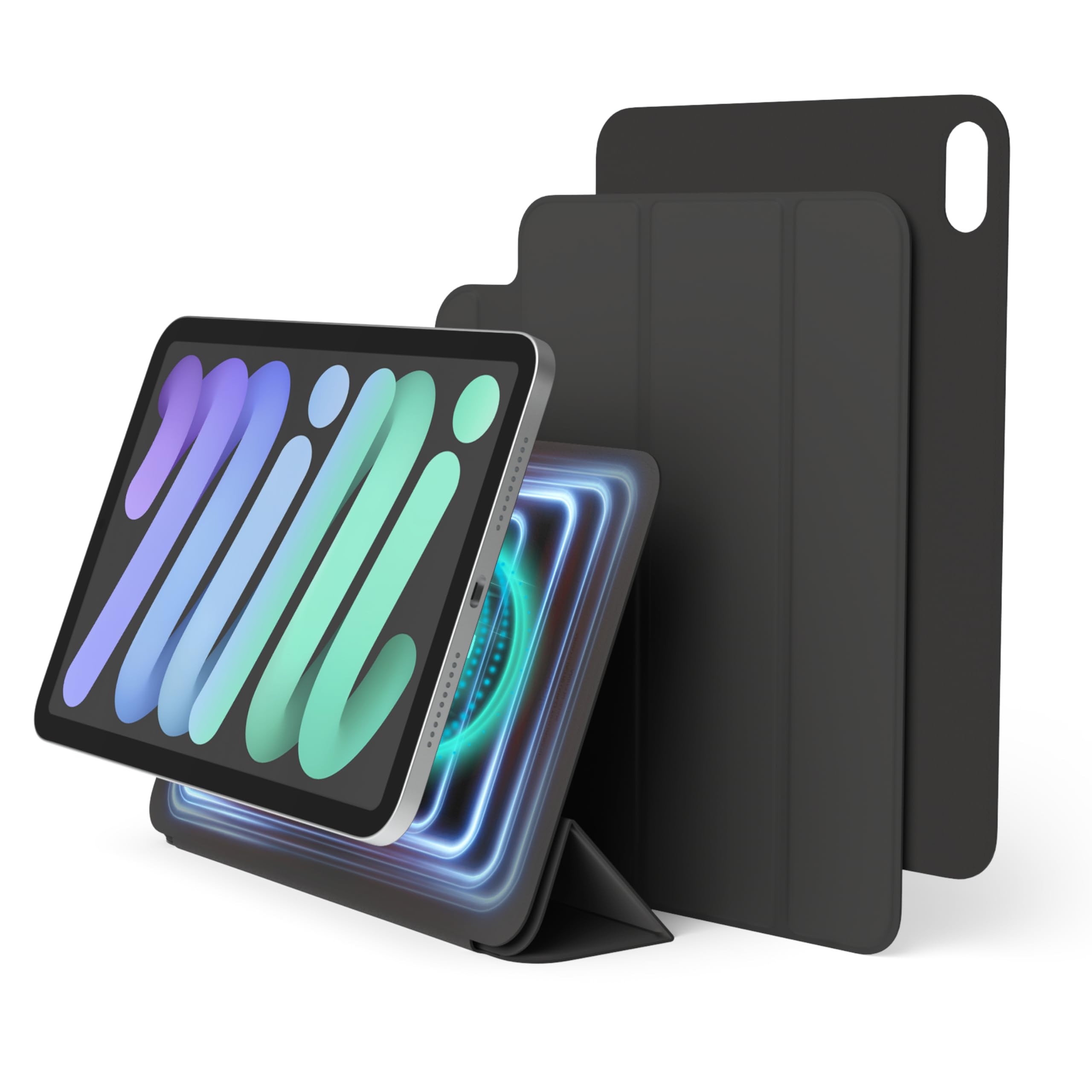 elago Magnetic Folio Case Compatible with iPad Mini 8.3 inch A17 Pro, 6th Generation - Back Plate can be Attached to Metal Materials, Compatible with Apple Pencil and elago’s Pencil case (Dark Grey)