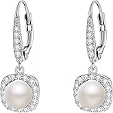 EVER FAITH 925 Sterling Silver Handpicked Pearls Dangle Earrings Wedding Bridal Prom Jewelry for Women Bride