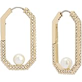 AllSaints Jewelry Women's Pearl Pavé Hoop Earrings