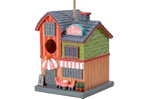 Yinns Bird House for Outside, Birdhouses for Outdoors Nesting, Decorative Coffee Store House Bird Houses for Yard Garden Decor, Water Proof