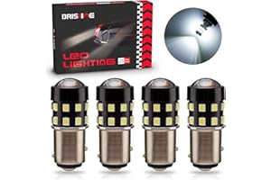BRISHINE 4-Pack Super Bright 1157 2057 2357 7528 BAY15D LED Bulbs 6000K Xenon White 24-SMD LED Chipsets with Projector for Ba