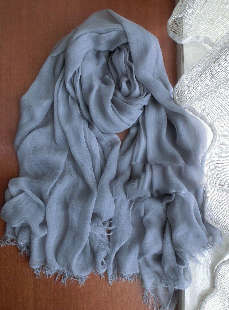 Female Silk Solid Color Shawl Multicolor Scarf