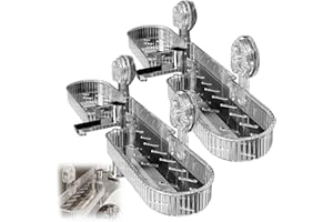 GENERIC Universal Removable Faucet Storage Rack, Corrugated Suction Cup Storage Holder, No-Drill Bathroom Suction Storager Box, Water Automatically Drains Away, for Bathroom Kitchen (Translucent Gray*2)