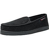 Alpine Swiss Wide Mens Slippers | Steve Moccasin Slipper | Memory Foam House Shoes | Corduroy Slip-On with Terry Lining | Indoor Outdoor Non-Slip Rubber Sole | Swollen Foot Relief