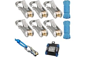 6-Pack Outdoor Paracord Adjusters,Rope Tightening Tool & Tensioner,Rope with Roller Tensioner Heavy-Duty Tie Down for Camping