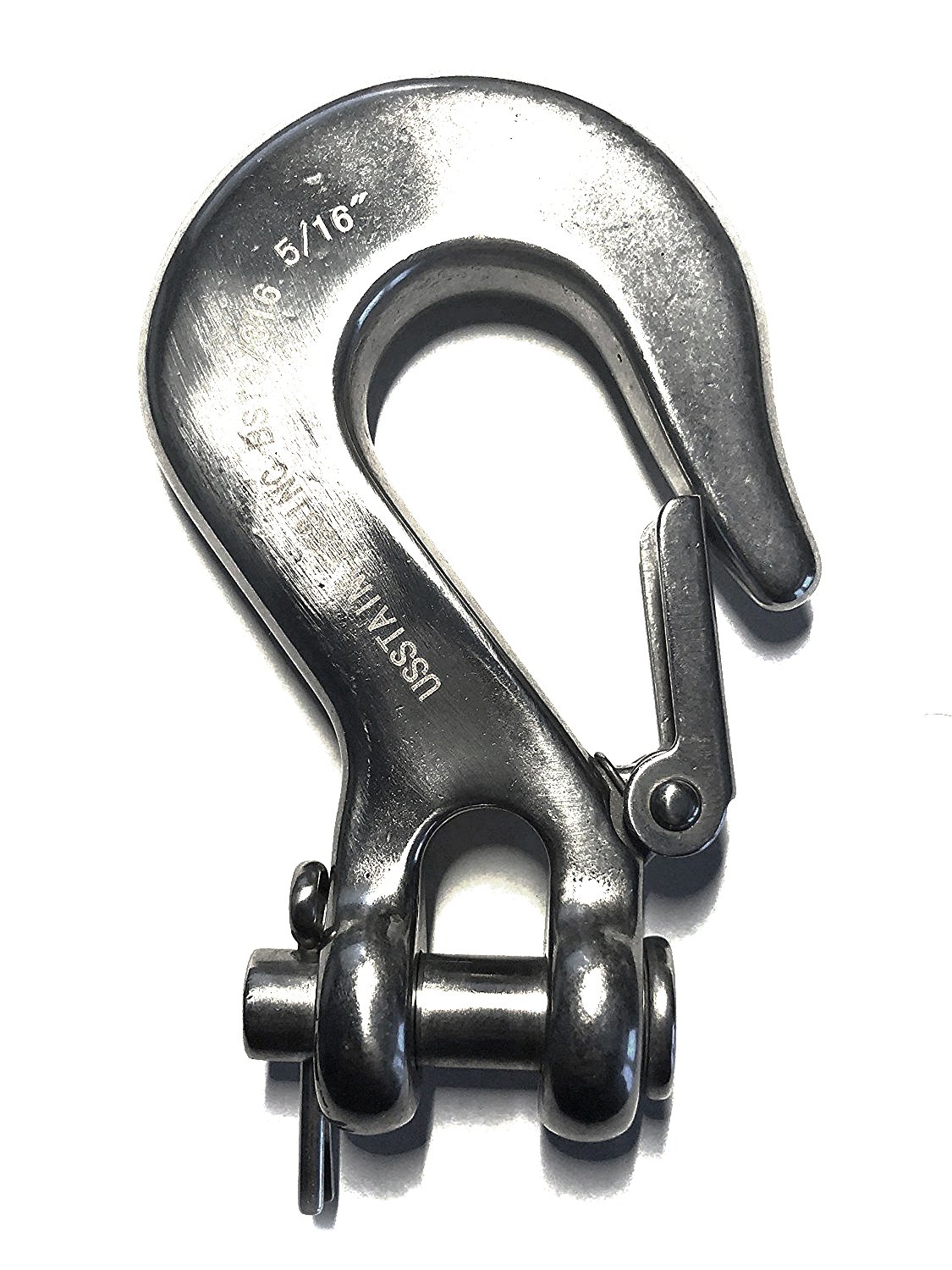 US Stainless Stainless Steel 316 Clevis Slip Hook with Safety Latch 5/16" Marine Grade