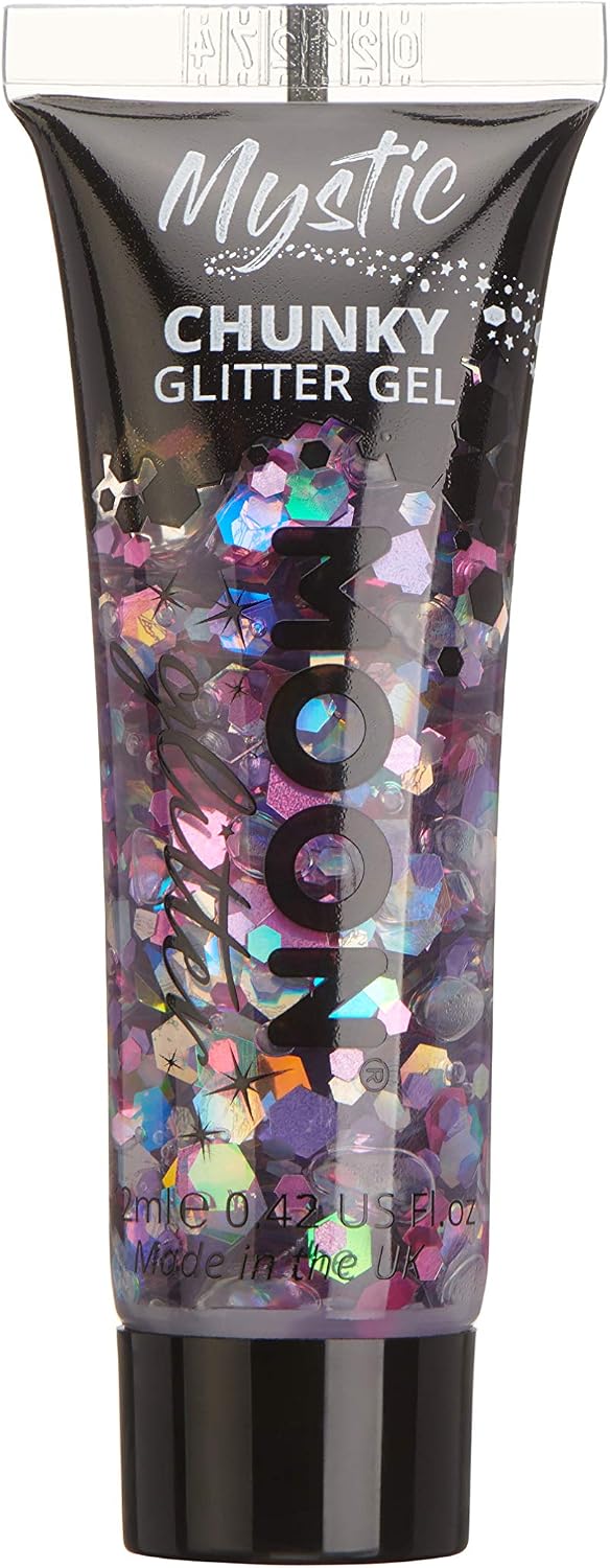 Mystic Chunky Face & Body Glitter Gel by Moon Glitter, Fairytale, Cosmetic Festival Glitter Face Paint for Face Body, Hair