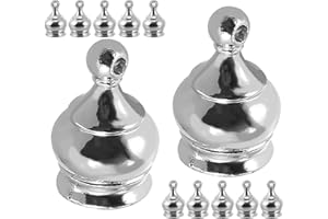 Hoement 14Pcs M10 Threaded Crown-Shaped Lamp Finials Caps Knob Decorative Metal Tops for Pendant and Floor