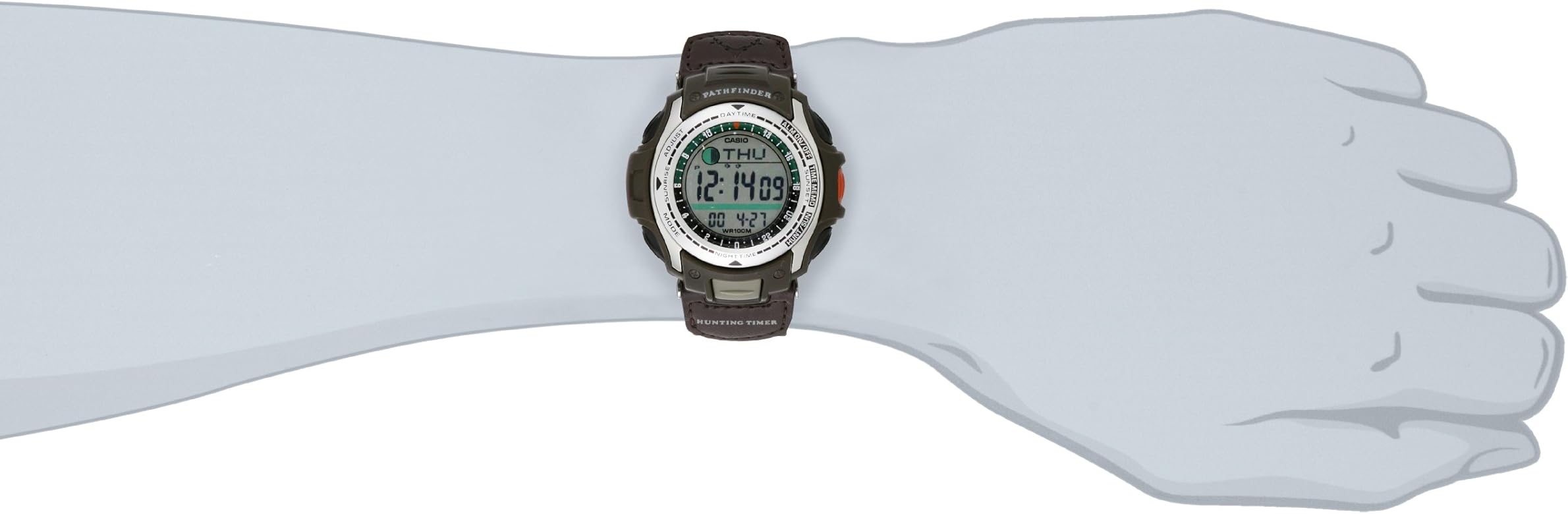casio pathfinder moon phase hunting watch