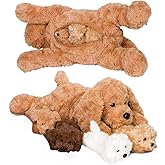 PixieCrush Adopt Me Dog Stuffed Animals for Girls Ages 3 and Up - Plush Labradoodle Dog Pillow with 4 Surprise Puppies Inside - Soft Puppy Toys for Kids - Cute Dogs Plush Set for Imaginative Play