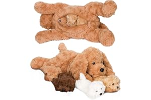 PixieCrush Adopt Me Dog Stuffed Animals for Girls Ages 3 and Up - Plush Labradoodle Dog Pillow with 4 Surprise Puppies Inside - Soft Puppy Toys for Kids - Cute Dogs Plush Set for Imaginative Play