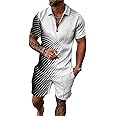 BUNDMAN Men’s short sets outfits 2 piece Summer Tracksuit Short Sleeve Polo men's shirt and short sets summer outfits for men