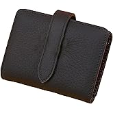 LFWATAXY Women's PU Leather Wallet, Retro Lychee Pattern Folding Wallet with Multiple Card Slots, Coin Purse, Luxury Hasp Clutch, Large Capacity Short Money Bag for Cards and Coins (Black)