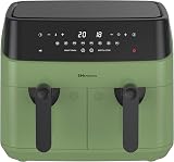 EMtronics Dual Air Fryer 9L 8 Presets Sage Green view 3