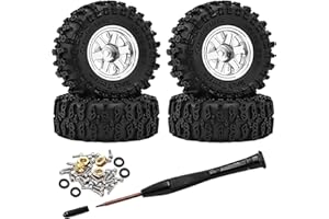 MotiveTech 4X 1/30 RC Car Wheels and Tires, Accessory, Easy to Install, Durability Sturdy Professional RC Car Part Replace fo