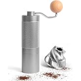 Pro Manual Coffee Grinder Stainless Steel Conical Burr With Adjustable Settings.Portable For Espresso, French press, Pour-over. All-metal, Plastic-free, Perfect For Travel camping