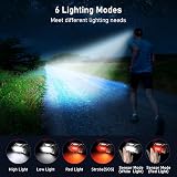 Blukar Head Torch Rechargeable 2000L LED Headlamp IPX5 6 Modes USB-C view 4