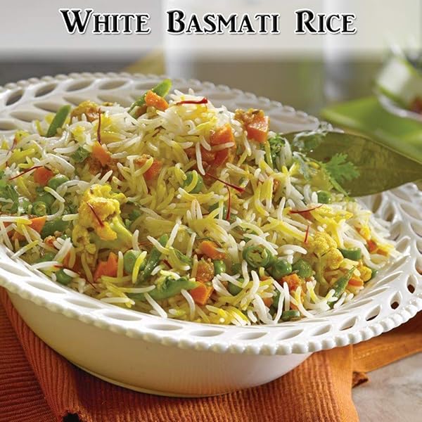 GOLDEN CROWN WHITE BASMATI RICE, PREMIUM QUALITY GLUTEN-FREE, KOSHER & HALAL, NATURALLY AGED LONG GRAIN NON-STICKY & FLUFFY AROMATIC HIMALAYAS RICE – 32 OZ (2LB)