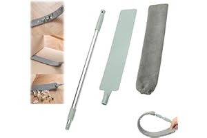 EYTPU Saker Plus Flat Duster, Saker Plus Retractable Gap Dust Cleaning Artifact, Extendable Microfiber Duster with Bendable & Removable Head, Reusable Washable Dusting Wand for Home,Ceiling,Blinds (1pcs)