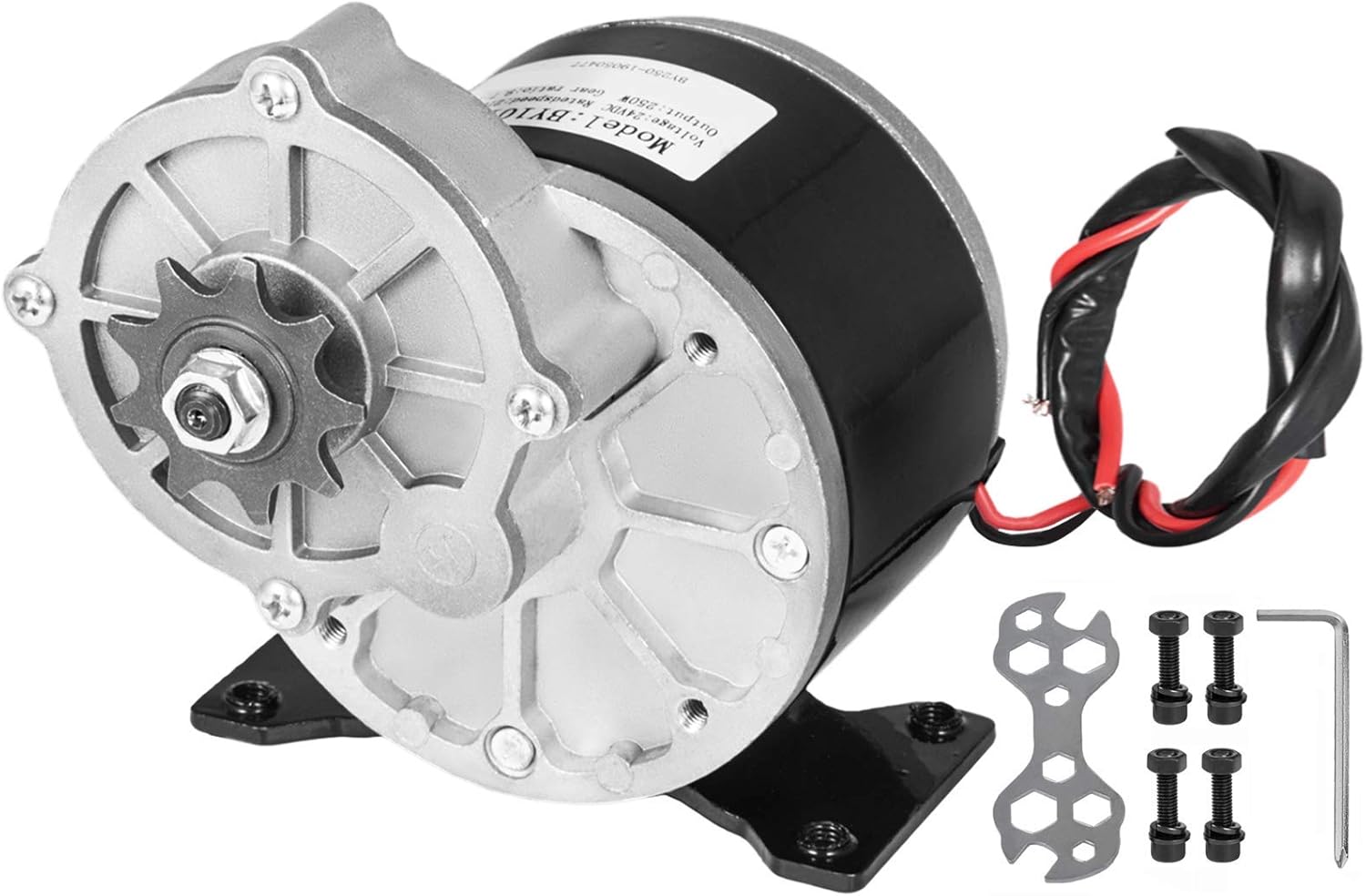 Motore Elettrico Riduttore 12V 250W Con Pignone 9 Denti - Per Scooter E Bici Elettriche - Foto 3