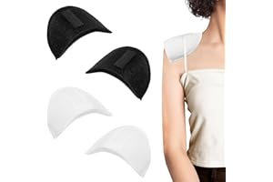AHLTOIEX 2 Pairs Set-in Shoulder Pads Thickness 1.5cm Shoulder Pads for Womens Clothing Breathable Sponge Pads Shoulder Enhancer Sewing Supplies Low Shoulders Pad Breathable Sewing for Blazer Suit T-Shirt