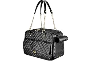NewEle Fashion Dog Purse Carrier for Small Dogs with Large Pockets, Holds Up to 8lbs Quality PU Leather Pet Carrier, Cat Carr