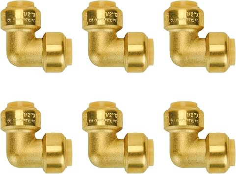 Push To Connect Plumbing Fittings Sungator 1 2 Inch 6 Pack