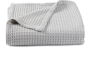 Kloovete 36” X 40” Inches Cooling Baby Waffle Weave Blanket, Ultra-Soft Lightweight Receiving Blanket for Newborn, Breathable Comfortable Baby Swaddle Blanket for Boys and Girls(Smoke)