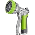 WORKPRO Garden Hose Nozzle - 100% Heavy Duty Metal Water Hose Spray with 8 Adjustable Spray Patterns, Hand Sprayer with Thumb Control for Car Washing, Plants Watering, Pets Showering, Outdoor Fun