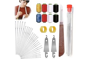 UTOOK Big Eye Steel Sewing Needles Kit, Stainless Steel Needles for Hand Sewing, 2025 New Sewing Kits, Beginner Sewing Kit, Adequate Needles and Thread, Student Dormitory Sewing Kit (5c-39pcs)