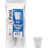 PAMI Disposable Plastic Bathroom Cups 3 oz,BPA-Free,Stackable,100 Count