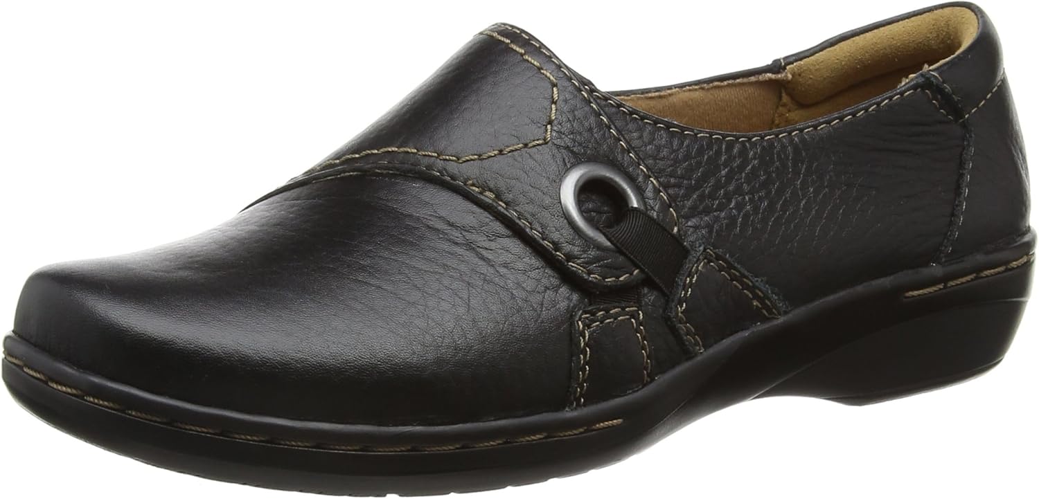 Clarks Damen Evianna Boa Slipper, Schwarz (Blk Tumbled Lea Clarks Damen Evianna Boa Slipper, Schwarz (Blk Tumbled Lea