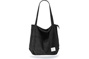KALIDI FANCY FOREST KALIDI Women Corduroy Tote Bag Zipper Casual Tote's Handbag Big Capacity Shoulder Bag with Pockets
