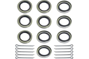 OZISENS 10pcs ID 1.719" x OD 2.565" Trailer Axle Hub Wheel Grease Seals with 10pcs Cotter Pins for Dexter 010-019-00 (10-19),Transcom 171255TB National 473336,3500lb #84 Spindle E-Z Lube Axles