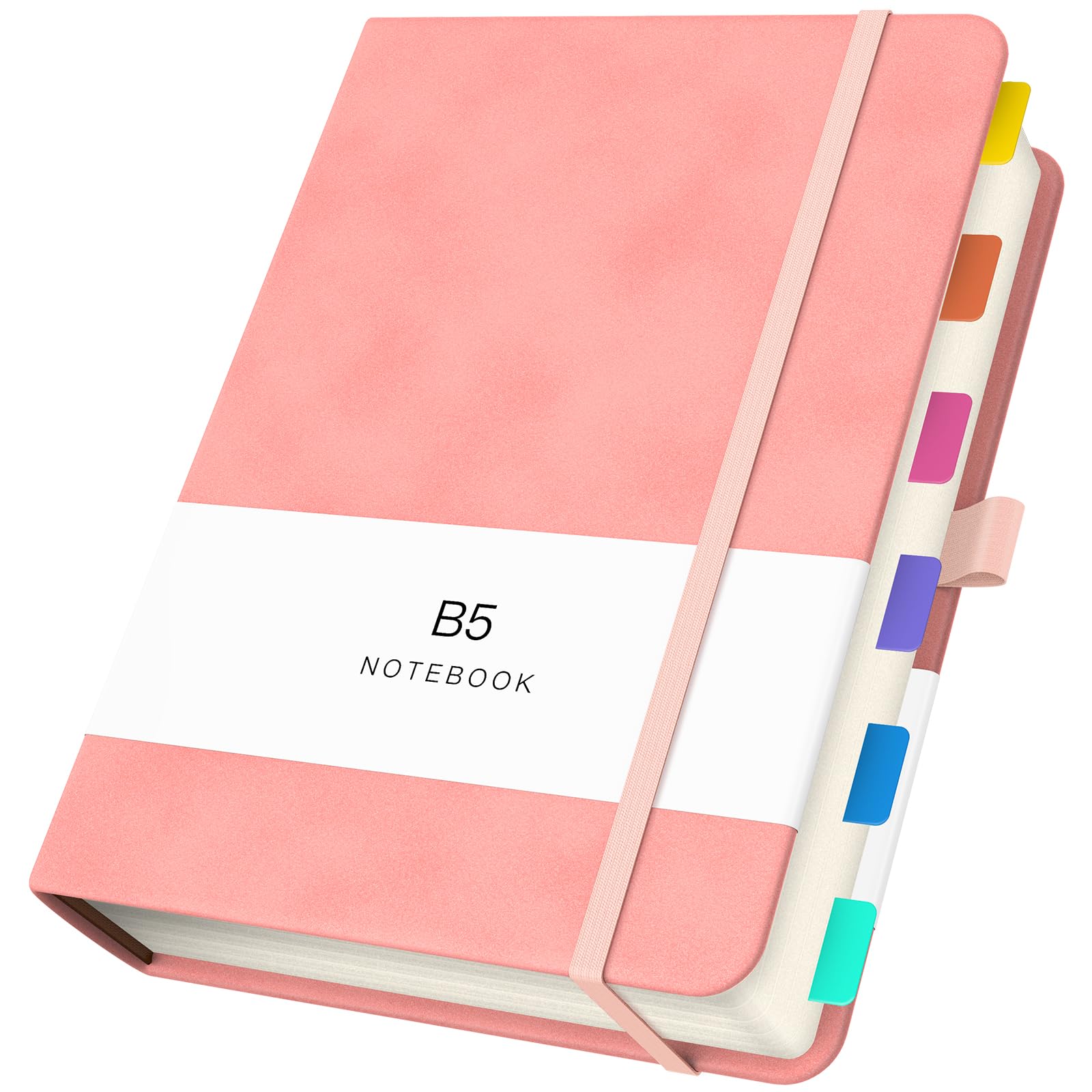 Yarotm B5 Notebook Ruled - 360 Pages Thick 100gsm Lined Paper Notepad for Writing, Pink PU Leather Journal B5 18.5x26cm - Campus Notebook for Office School Business — image 1