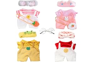 LALAFANFAN Duck Clothes Sets, 15 Pcs Kawaii Accessories for Cute Plushies, Cute Stuffed Animal Glasses and Clothing