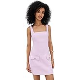 endless rose Women's Square Neck Tweed Mini Dress