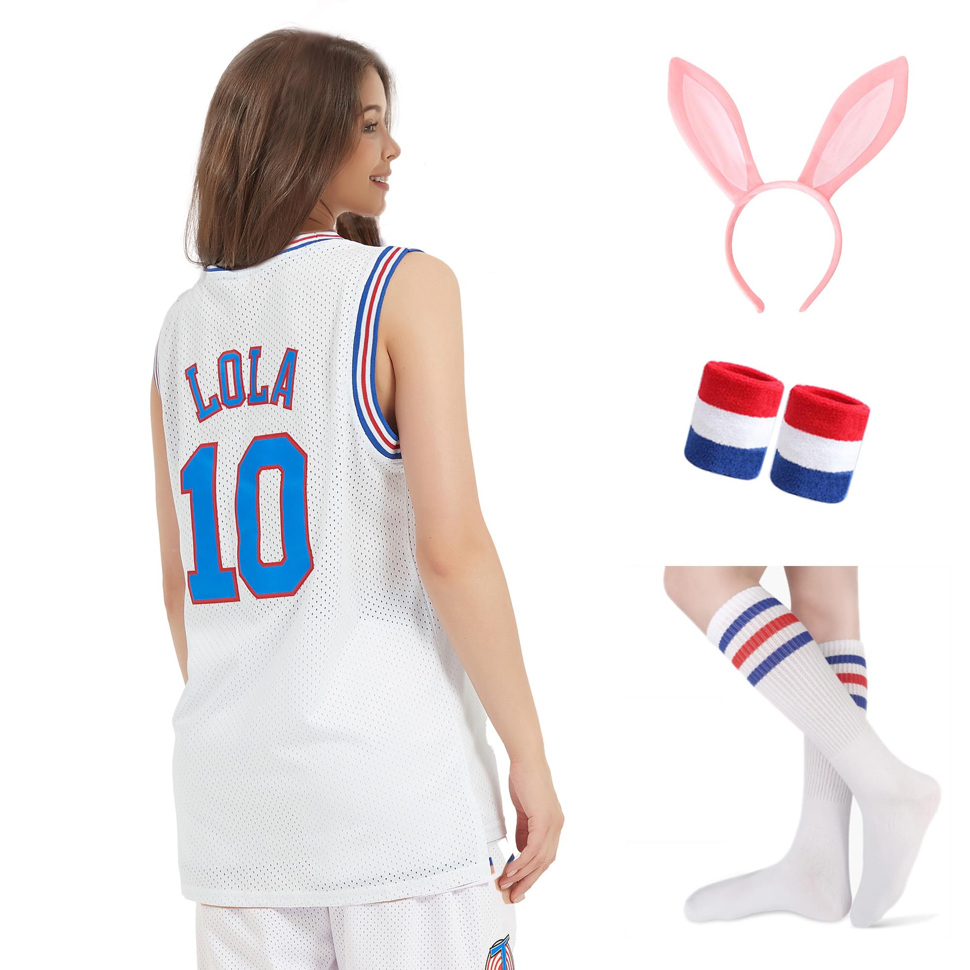 Photo 1 of (BAGGED) (USED/FAIR) (10) Men's Basketball Jersey Lola 10 Bugs 1 Space Movie 90S Hiphop Clothing Shirt for Cosplay ?10# Medium?