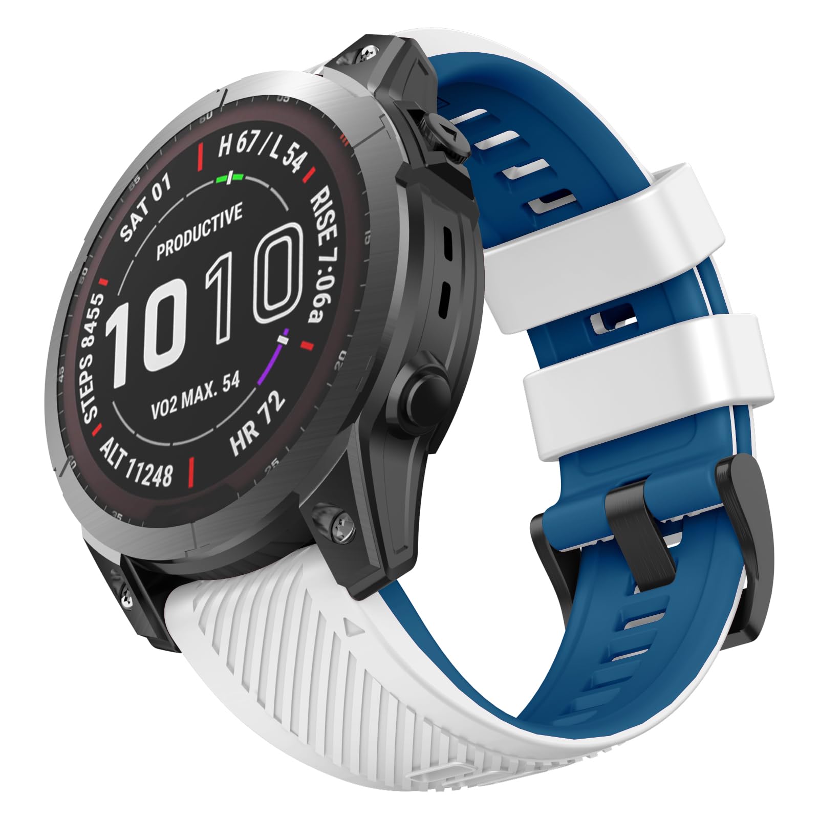 OVERSTEP 22mm Silicone Watch Band for Garmin Fenix 7/6/5, Epix Pro 47mm, MARQ Aviator, Quatix 5 - Sport Strap Compatible With GPS Models