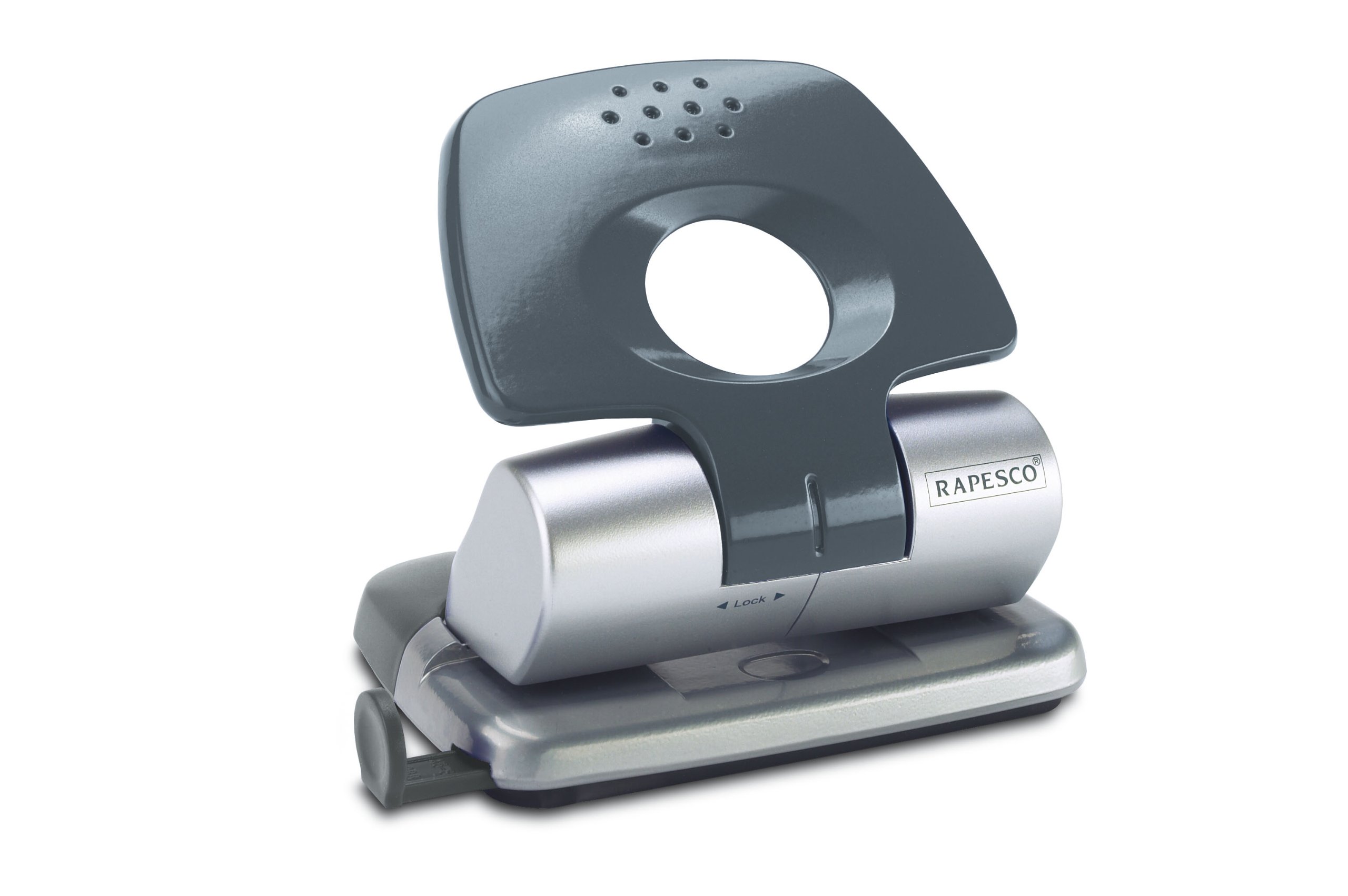 Rapesco 0724 Zero-20 Hole Punch, 20 Sheet Capacity, Sliver/Black