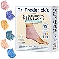 Dr. Frederick's Original Moisturizing Fuzzy Heel Socks - 6 Pairs - Cozy Gel-Lined Sleep Socks for Women & Men - Soothing Dry, Cracked Feet - Cracked Heel Repair - Heal Dry Heels - Variety Pack