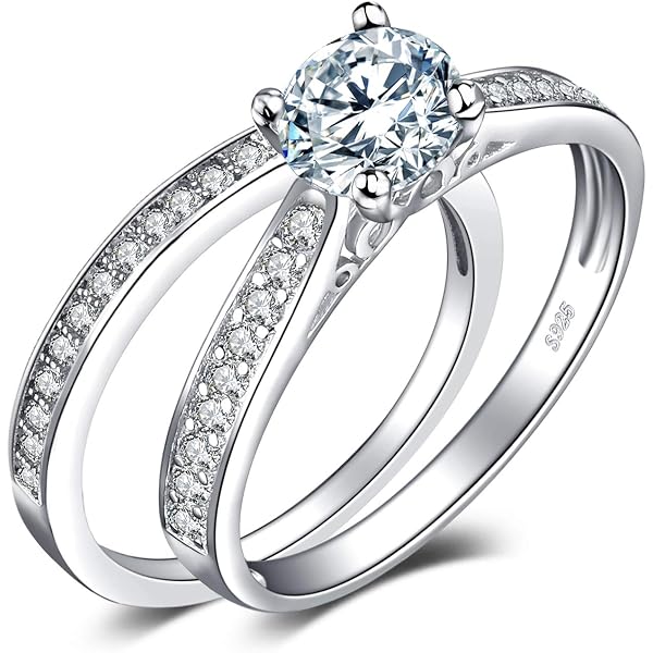Solitaire Round White CZ Wedding Ring - New .925 Sterling Silver - Sizes 3-12