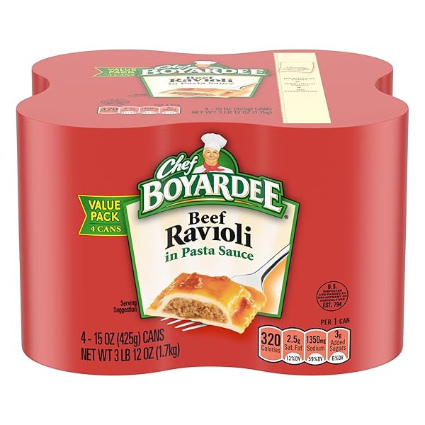 CHEF BOYARDEE BEEF RAVIOLI, 15 OZ, 4 PACK