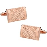 Cuff-Daddy Rose-Gold Tone Weave Cufflinks with Presentation Box
