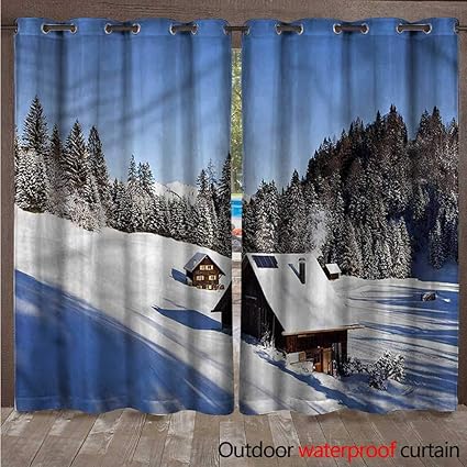 Amazon Com Blountdecor Winter Outdoor Blackout Curtain Log